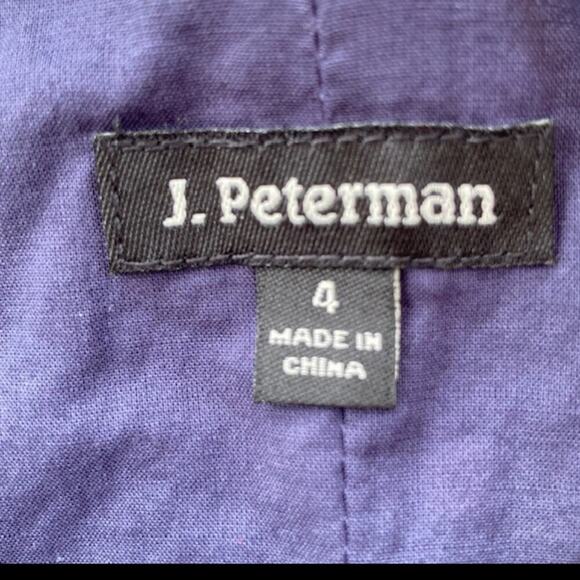 J. Peterman Navy Pink Polka-Dot Silk Cotton Fit & Flare Skirt Sleeveless Dress 4 - Picture 4 of 5